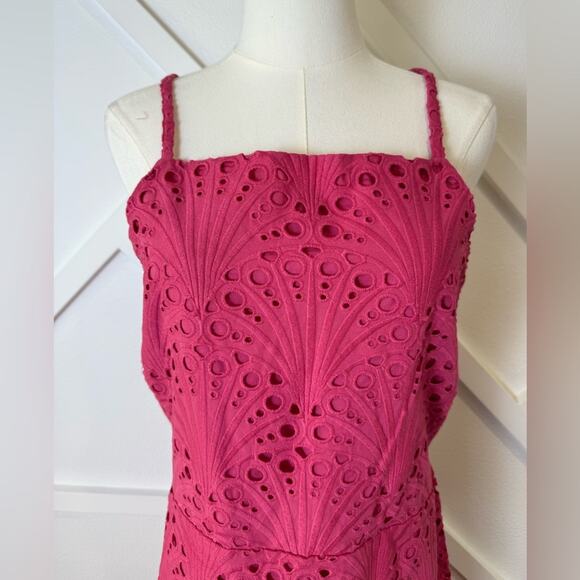 NWT Andie Swim The Roatan Midi Eyelet Open Back Dress Rosette Pink Size XL - Picture 4 of 12